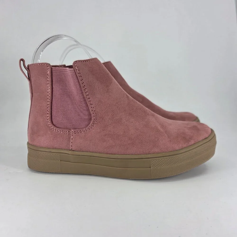 GAP Girls Shoes Size 1 Dusty Pink Chukka Boots Gum Sole Rosetta Hightop Suede